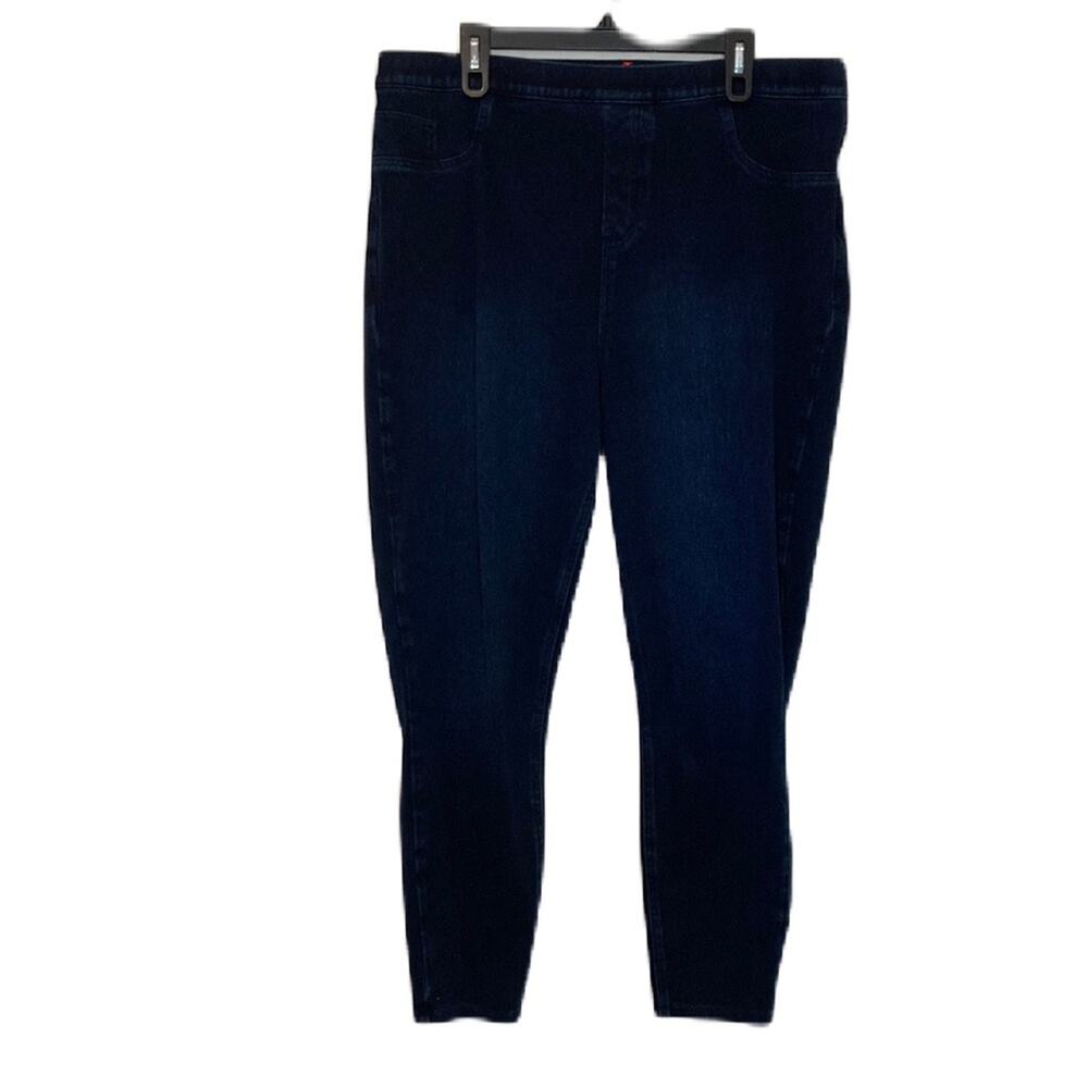 Spanx Dark Wash Navy Blue Pull On Skinny Fit Jean Jeggings Size 3X
